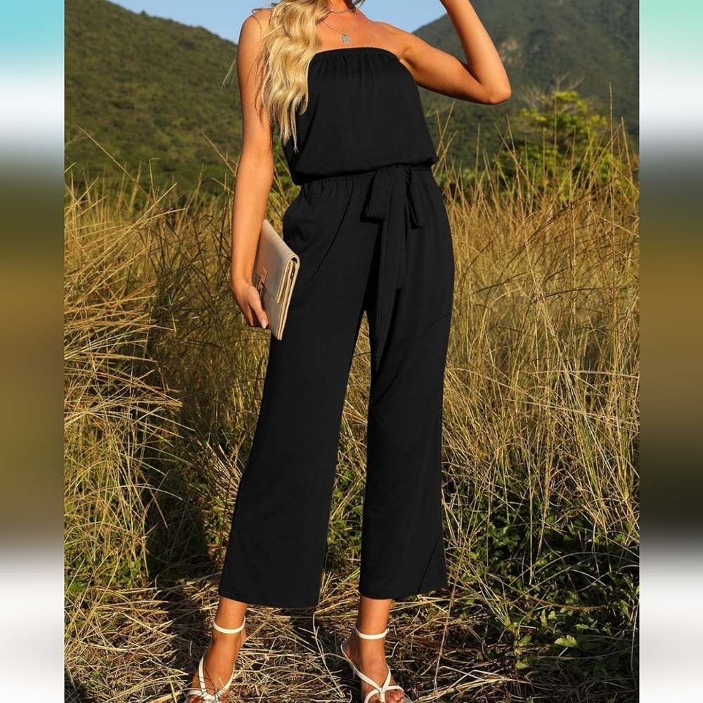 Black Strapless Jumpsuit Sz.S NWT Loft